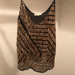 Black & Gold Sequin Tank